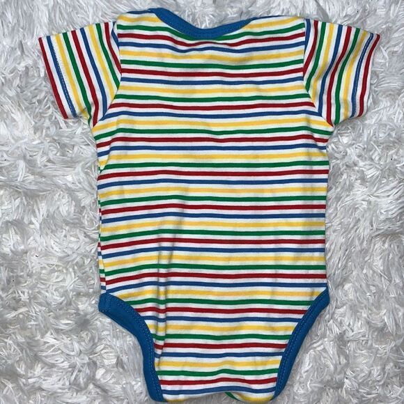 Baby Gear Baby Rainbow Striped Short Sleeve Onesie Bodysuit 3-6 Months - Picture 6 of 7
